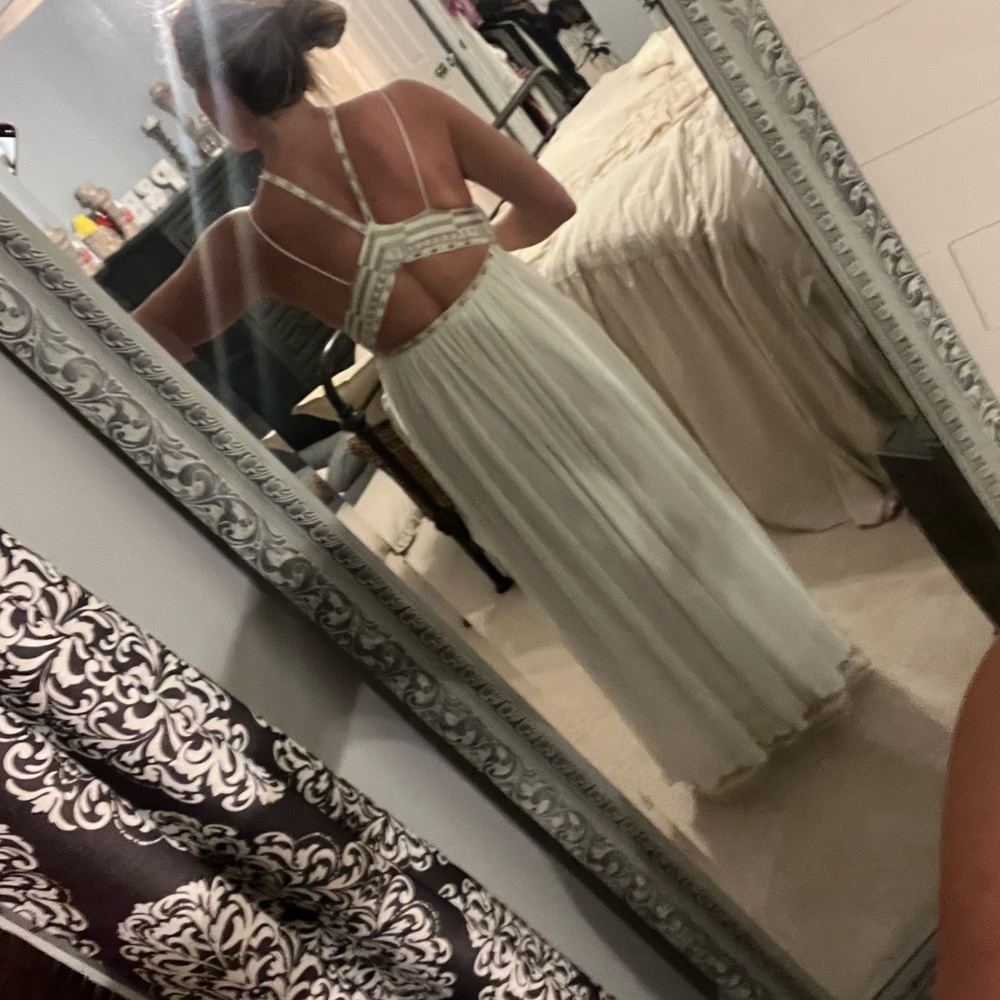 Free People Cream Maxi Dress with Embellished Bodice - Picture 8 of 16